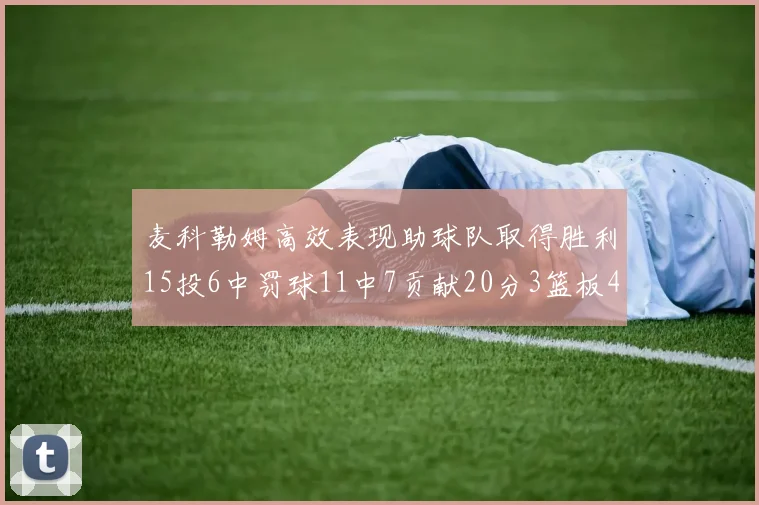 麦科勒姆高效表现助球队取得胜利15投6中罚球11中7贡献20分3篮板4助攻